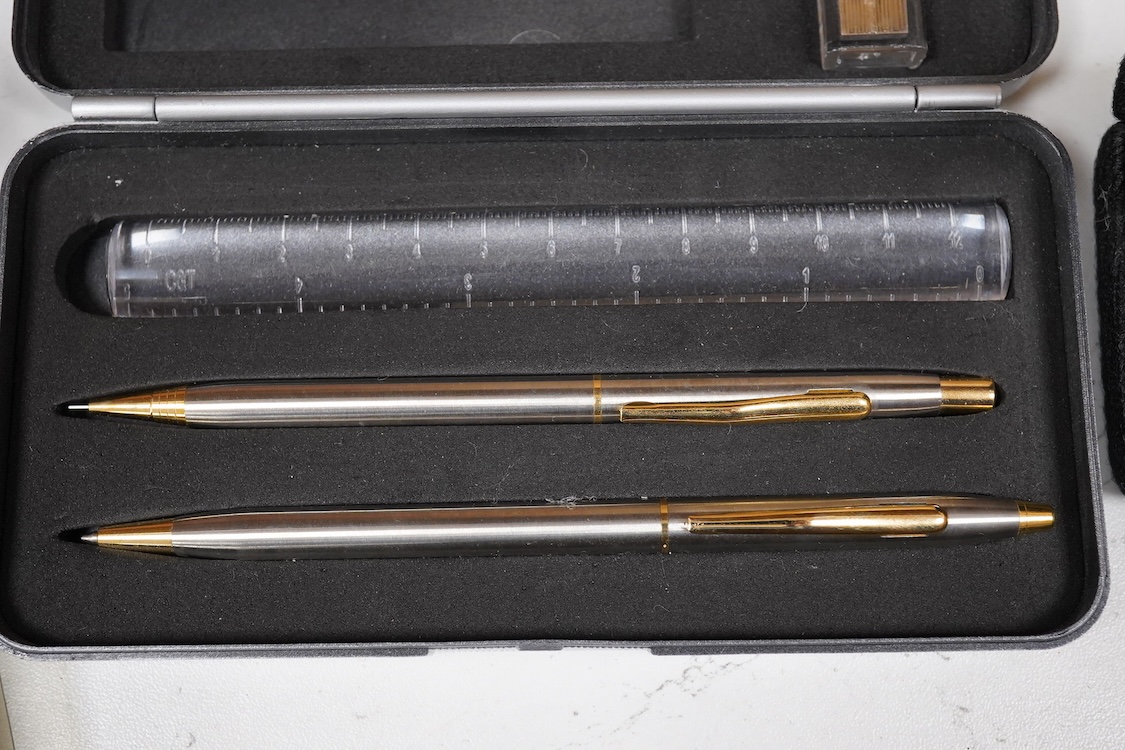 A quantity of boxed fountain pens and ballpens